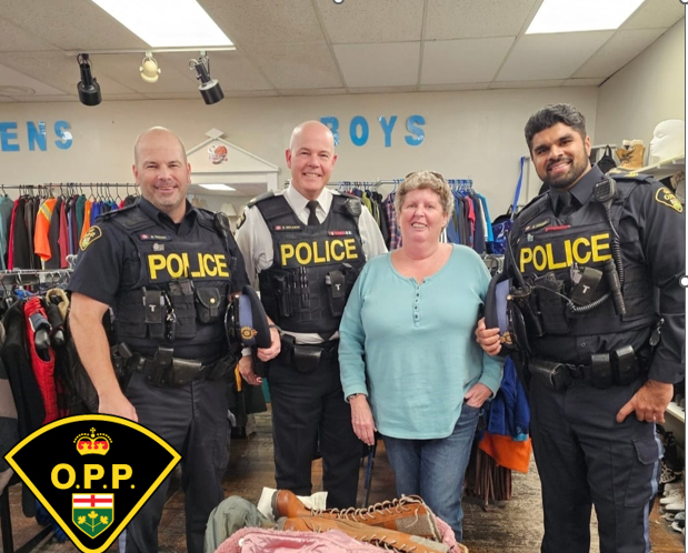 Nottawasaga OPP Detachment members collected winter clothes to donate to Contact Community