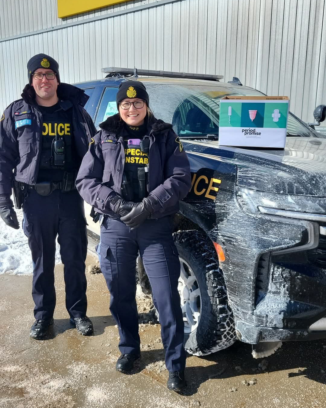 Greenstone OPP Detachment members collected donations for United Way’s Period Promise campaign