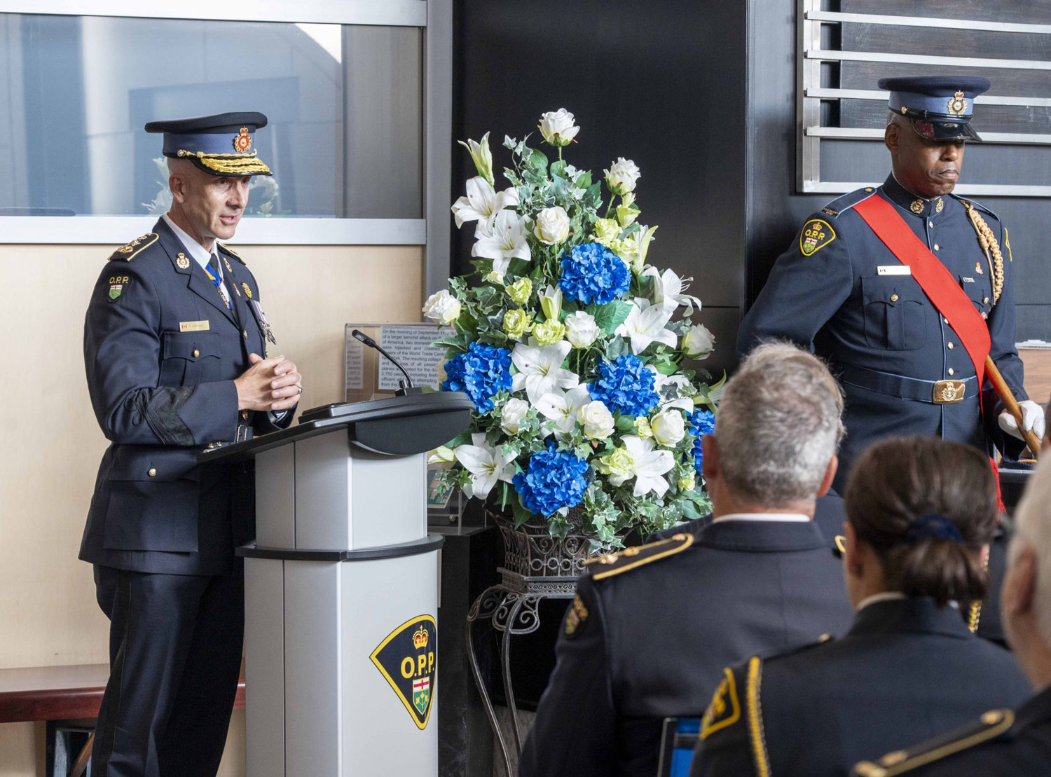 OPP Commissioner speaking at Wall of Honour event
