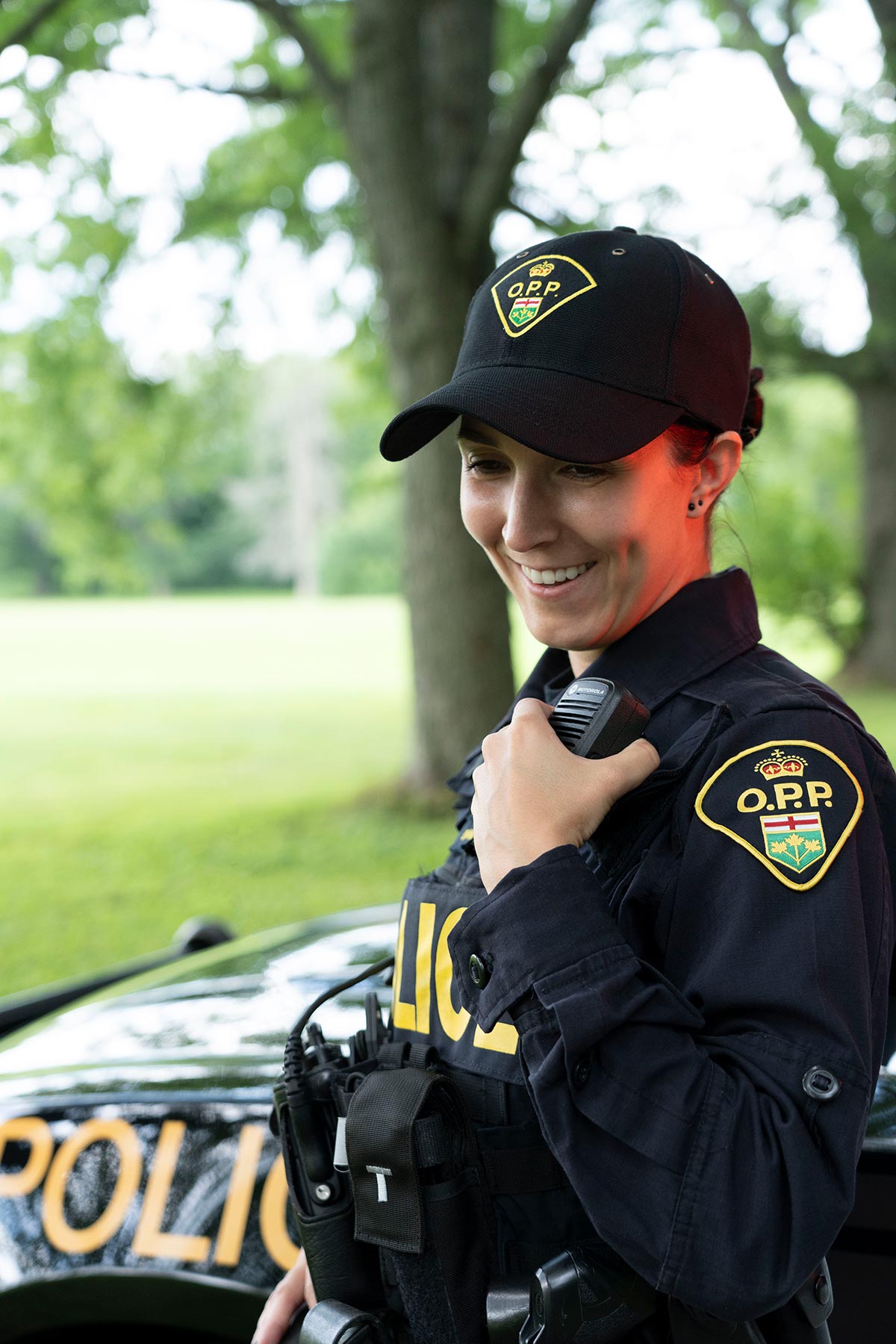 OPP Officer using radio