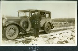 Mr. Cliff Sharp with an OPP vehicle and passenger, 1929