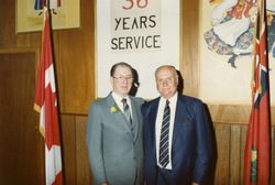 Graham at Superintendent Eric Code's retirement party, Burlington, 1982 (2014.33.337)